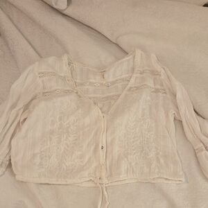 Free People Elegant Cream Lace Women's Top